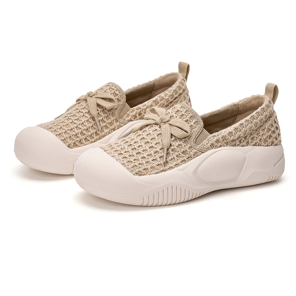 Joy&mario Women’s Slip-On Mesh Loafers Shoes in Apricot-65758W