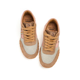 JOY&MARIO Women’s Lace-up Slip-on Cow Suede and Twill sneaker in Misty Pink-73120W