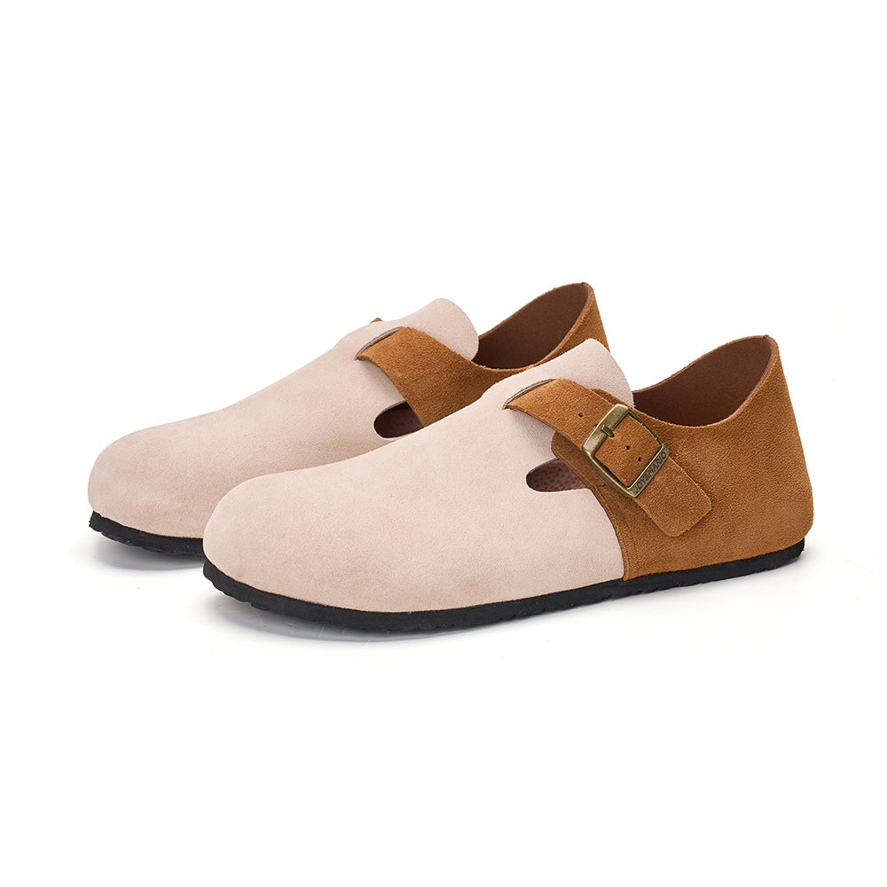 Joy&mario Women’s and Men's Slip-On Cow Suede Couple Mule Birken Shoes-77193W/M