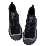 JOY&MARIO Women's Leather Slip-on Boots in Black-65977W