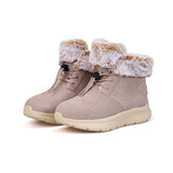 JOY&MARIO Women's Leather Slip-on Boots in Camel-78582W