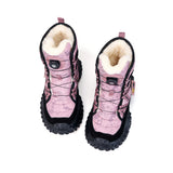 JOY&MARIO Women's Fur and Fabric Slip-on Boots in Purple-85181W