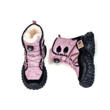 JOY&MARIO Women's Fur and Fabric Slip-on Boots in Purple-85181W