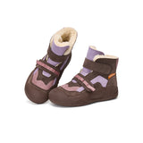 JOY&MARIO Women's Cow Suede Slip-on Snow Boots in Coffee-65751W