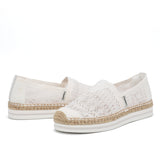 JOY&MARIO Handmade Women’s Slip-On Espadrille Mesh Loafers Platform in Black-A51350W JOYANDMARIO