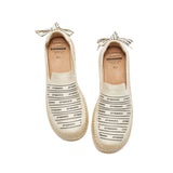 JOY&MARIO Handmade Women’s Slip-On Espadrille Canvas Loafers Flats in Beige-72215W JOYANDMARIO
