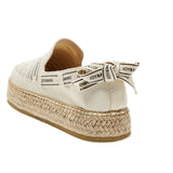 JOY&MARIO Handmade Women’s Slip-On Espadrille Canvas Loafers Flats in Beige-72215W JOYANDMARIO