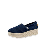 JOY&MARIO Handmade Women’s Slip-On Espadrille Denim Loafers Wedges in Denim-A86118W JOYANDMARIO