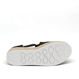 JOY&MARIO Handmade Women’s Slip-On Espadrille Linen Loafers Wedges in Black-AE006W JOYANDMARIO