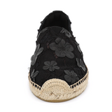 JOY&MARIO Handmade Women’s Slip-On Espadrille Mesh Loafers Flats in Black-A01287W JOYANDMARIO