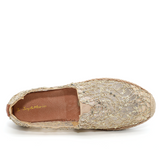 JOY&MARIO Handmade Women’s Slip-On Espadrille Mesh Loafers Flats in Gold-A01070W JOYANDMARIO