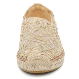 JOY&MARIO Handmade Women’s Slip-On Espadrille Mesh Loafers Flats in Gold-A01070W JOYANDMARIO