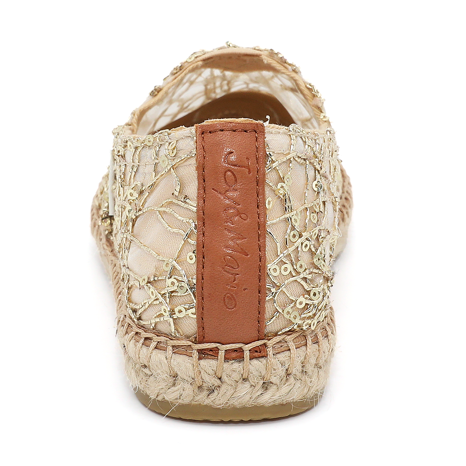 JOY&MARIO Handmade Women’s Slip-On Espadrille Mesh Loafers Flats in Gold-A01070W JOYANDMARIO
