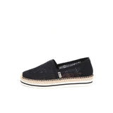 JOY&MARIO Handmade Women’s Slip-On Espadrille Mesh Loafers Platform in Black-A51350W JOYANDMARIO