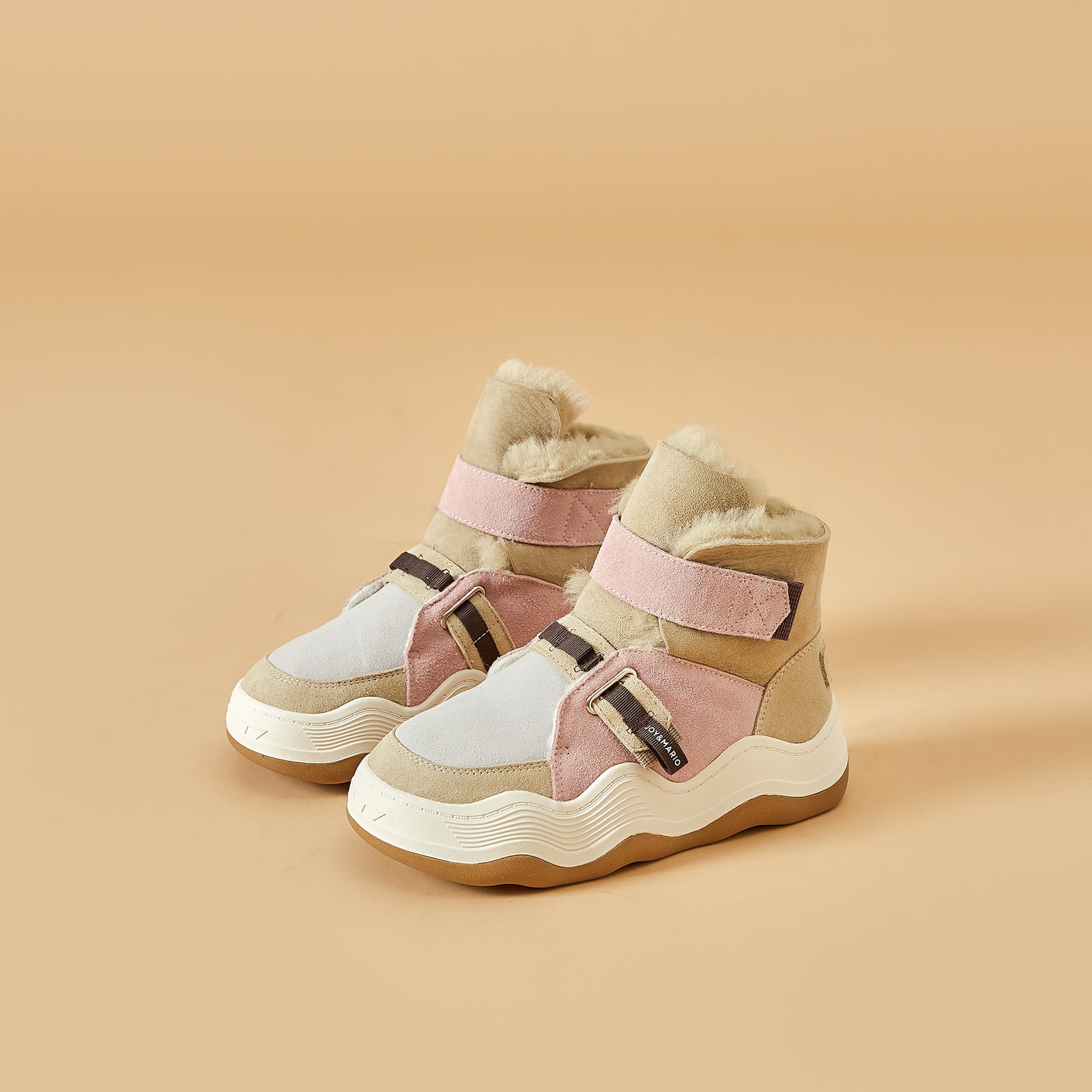 Joy&mario Women's Lace-up Ankle Winter Snow Boots Shoes in Pink-87308W