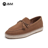 Joy&mario Handmade Couple’s Slip-On Espadrille Sheepskin Flats Shoes -05915W/M