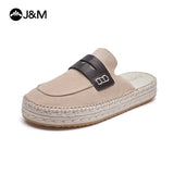 Joy&mario Handmade Women’s Slip-On Espadrille Sheepskin Slippers Shoes -05916W