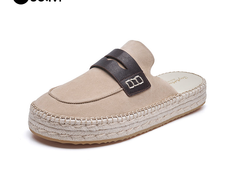Joy&mario Handmade Women’s Slip-On Espadrille Sheepskin Slippers Shoes -05916W