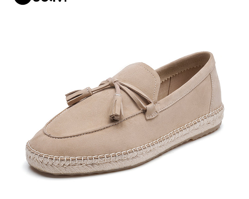 Joy&mario Handmade Couple’s Slip-On Espadrille Sheepskin Flats Shoes -05915W/M