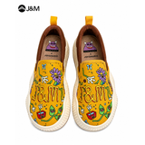 Joy&mario Women’s Slip-on Printed Mesh Platform Loafers Shoes-87978W