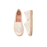 Load image into Gallery viewer, JOY&amp;MARIO Handmade Women’s Slip-On Espadrille Mesh Loafers Flats in White-05620W