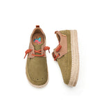 Load image into Gallery viewer, JOY&amp;MARIO Handmade Women’s and Men&#39;s Slip-On Espadrille Cow Suede and Twill Couple Loafers in Green-05639W/M