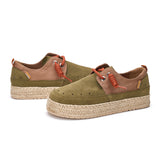 Load image into Gallery viewer, JOY&amp;MARIO Handmade Women’s and Men&#39;s Slip-On Espadrille Cow Suede and Twill Couple Loafers in Green-05639W/M