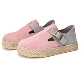 Load image into Gallery viewer, JOY&amp;MARIO Handmade Women’s Slip-On Espadrille Cow Suede Loafers Pink-05651W