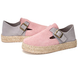 Load image into Gallery viewer, JOY&amp;MARIO Handmade Women’s Slip-On Espadrille Cow Suede Loafers Pink-05651W