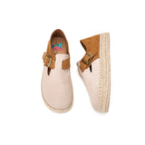 Load image into Gallery viewer, JOY&amp;MARIO Handmade Women’s and Men&#39;s Slip-On Espadrille Cow Suede Couple Loafers in Camel-05651W/M