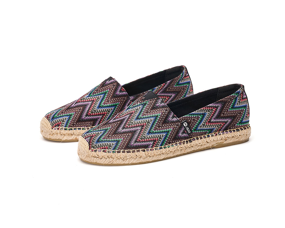 Handmade Women’s Slip-On Espadrille Fabric Loafers Flats-05660W