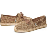 Load image into Gallery viewer, JOY&amp;MARIO Handmade Women’s Slip-On Espadrille Fabric Loafers Flats in Brown-05662W