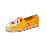 Load image into Gallery viewer, JOY&amp;MARIO Handmade Women’s Slip-On Espadrille Twill Loafers Flats in Yellow-05696W