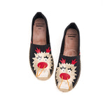 Load image into Gallery viewer, JOY&amp;MARIO Handmade Women’s Slip-On Espadrille Twill Loafers Flats in Black-05696W