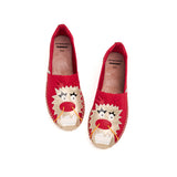Load image into Gallery viewer, JOY&amp;MARIO Handmade Women’s Slip-On Espadrille Twill Loafers Flats in Red-05696W