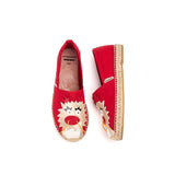 Load image into Gallery viewer, JOY&amp;MARIO Handmade Women’s Slip-On Espadrille Twill Loafers Flats in Red-05696W
