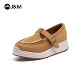 Joy&mario Handmade Women’s Slip-On Espadrille Sheepskin Wedges Shoes -86327W