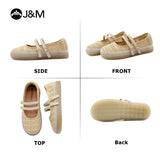 Joy&mario Women’s Slip-on Woven Mesh Loafers Shoes-66187W