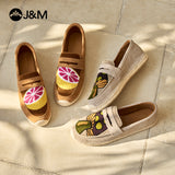 Joy&mario Handmade Women’s Slip-On Espadrille Cow Suede Flats Shoes -05906W