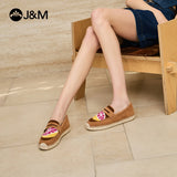 Joy&mario Handmade Women’s Slip-On Espadrille Cow Suede Flats Shoes -05906W