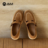 Joy&mario Handmade Women’s Slip-On Espadrille Sheepskin Wedges Shoes -86327W