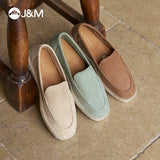 Joy&mario Handmade Couple’s Slip-On Espadrille Sheepskin Flats Shoes -05915W/M