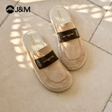 Joy&mario Handmade Women’s Slip-On Espadrille Sheepskin Slippers Shoes -05916W