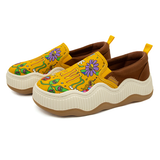 Joy&mario Women’s Slip-on Printed Mesh Platform Loafers Shoes-87978W