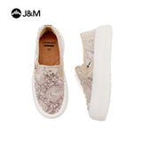 Joy&mario Women’s Slip-on Sequins Mesh Platform Loafers Shoes-87901W