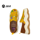 Joy&mario Women’s Slip-on Printed Mesh Platform Loafers Shoes-87978W