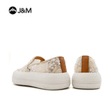 Joy&mario Women’s Slip-on Sequins Mesh Platform Loafers Shoes-87901W