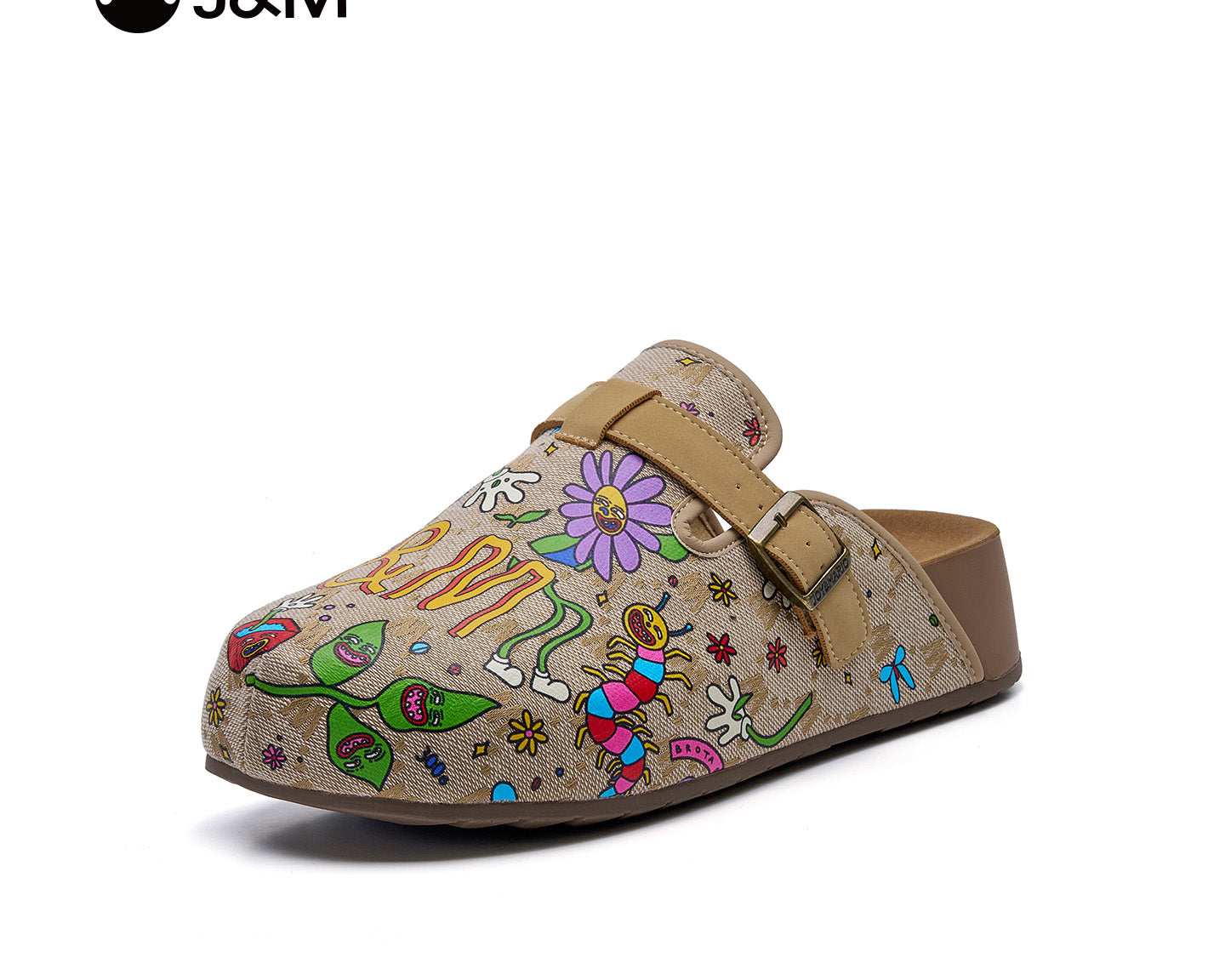 Joy&mario Women’s Slip-On Printed Fabric Birken Mule Slippers Shoes-77399W