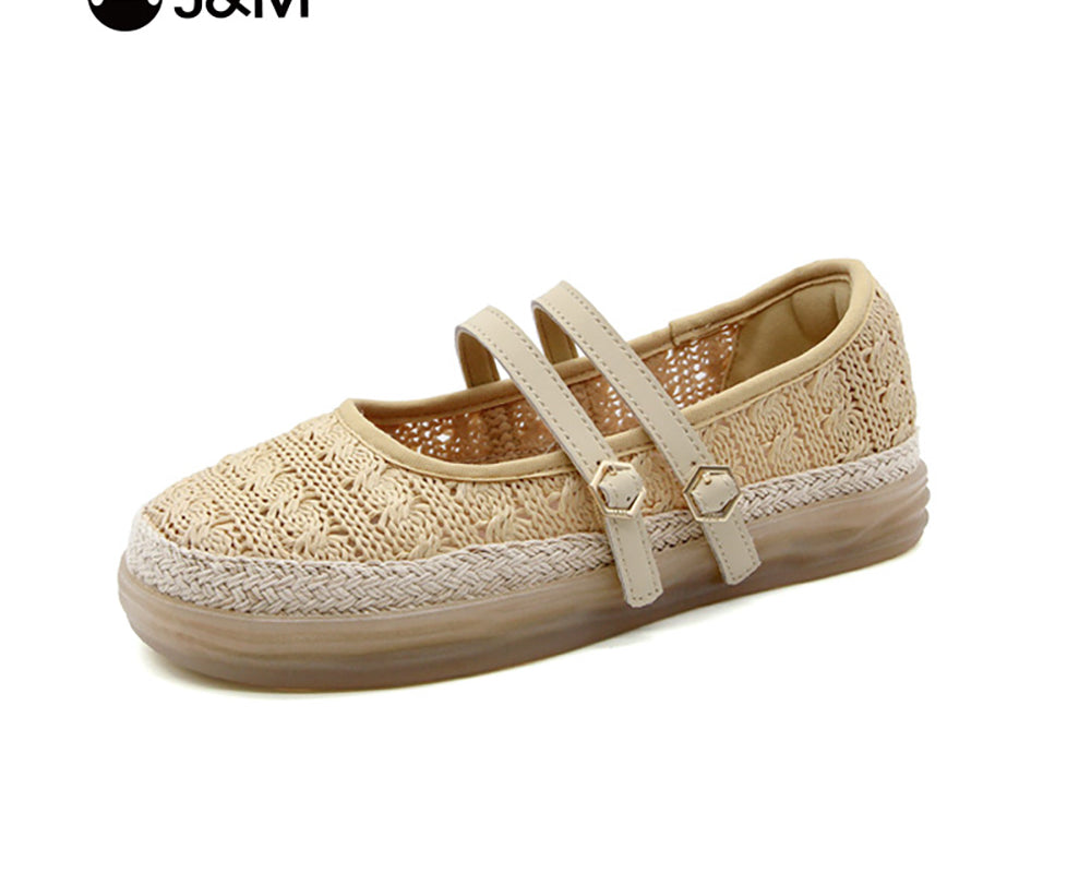 Joy&mario Women’s Slip-on Woven Mesh Loafers Shoes-66187W