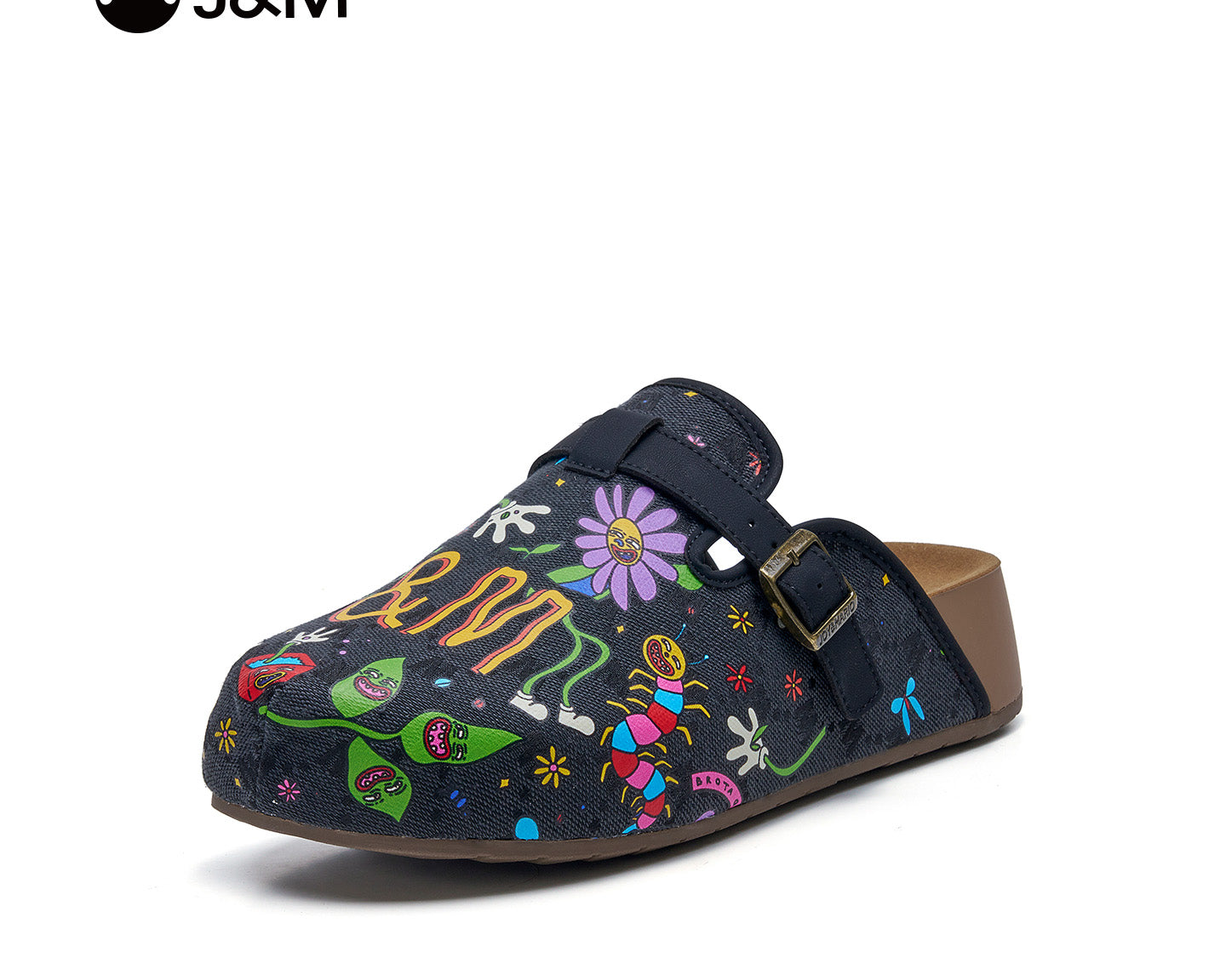 Joy&mario Women’s Slip-On Printed Fabric Birken Mule Slippers Shoes-77399W